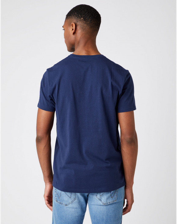 detail Pánské tričko s krátkým rukávem Wrangler AMERICANA TEE NAVY tmavě modré