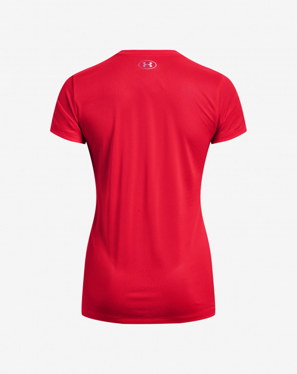 detail Dámské tričko s krátkým rukávem Under Armour Tech SSV - Solid-RED