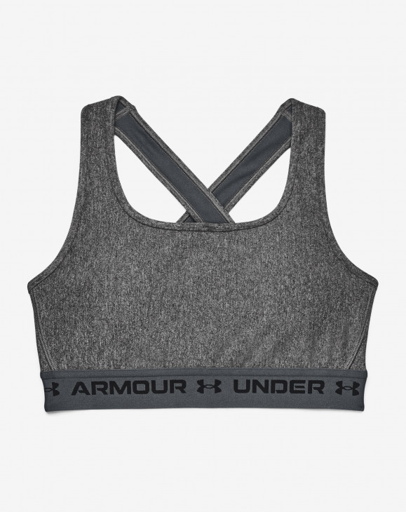 detail Dámská sportovní podprsenka Under Armour UA Crossback Mid Hthr-GRY