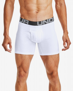 Pánské boxerky Under Armour UA Charged Cotton 6in 3 Pack-WHT