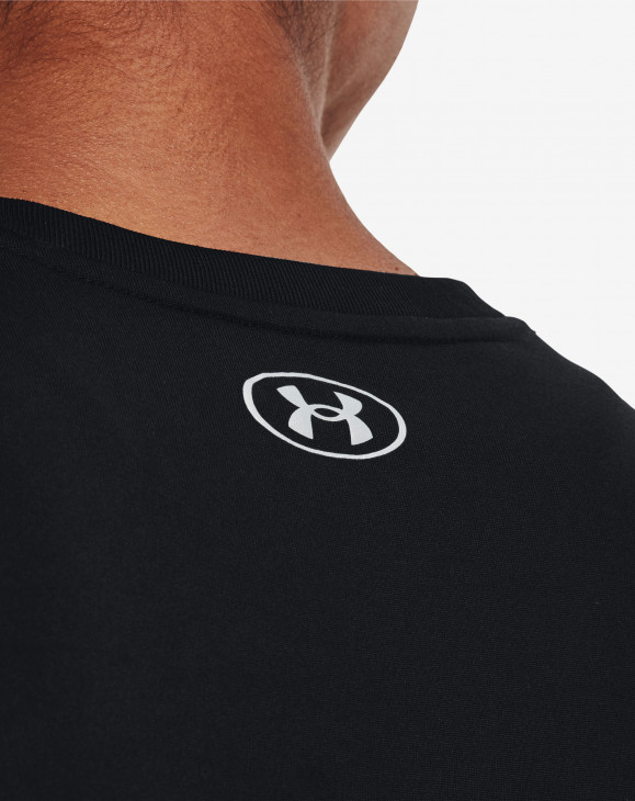 detail Dámské tričko s krátkým rukávem Under Armour Tech Solid Logo Arch SSC-BLK