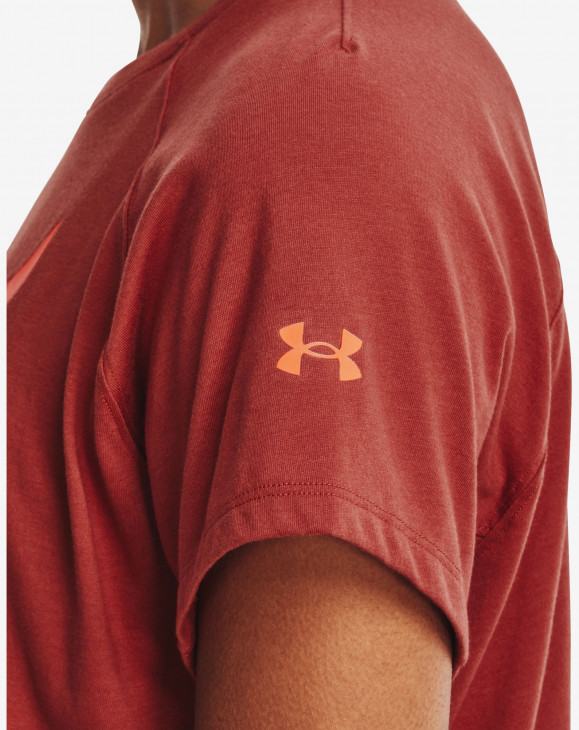 detail Dámské tričko s krátkým rukávem Under Armour UA PROJECT ROCK BULL SS-RED