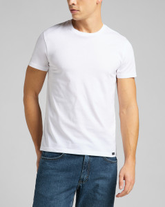 Pánské tričko s krátkým rukávem Lee 2-PACK CREW WHITE