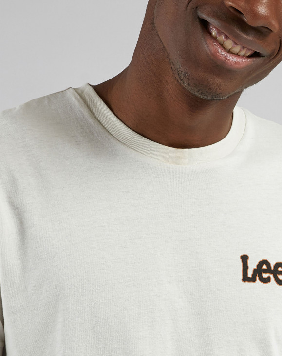 detail Pánské tričko s krátkým rukávem Lee SS LOGO TEE ECRU