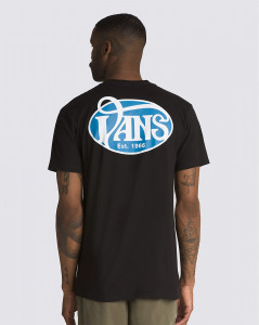 Pánské tričko s krátkým rukávem Vans VANS OVAL SCRIPT SS TEE Black
