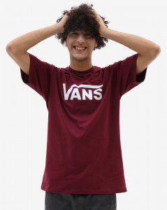 Pánské tričko s krátkým rukávem Vans MN VANS CLASSIC Burgundy/White