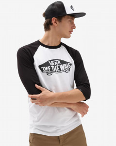 Pánské tričko s dlouhým rukávem Vans MN STYLE 76 RAGLAN White/Black
