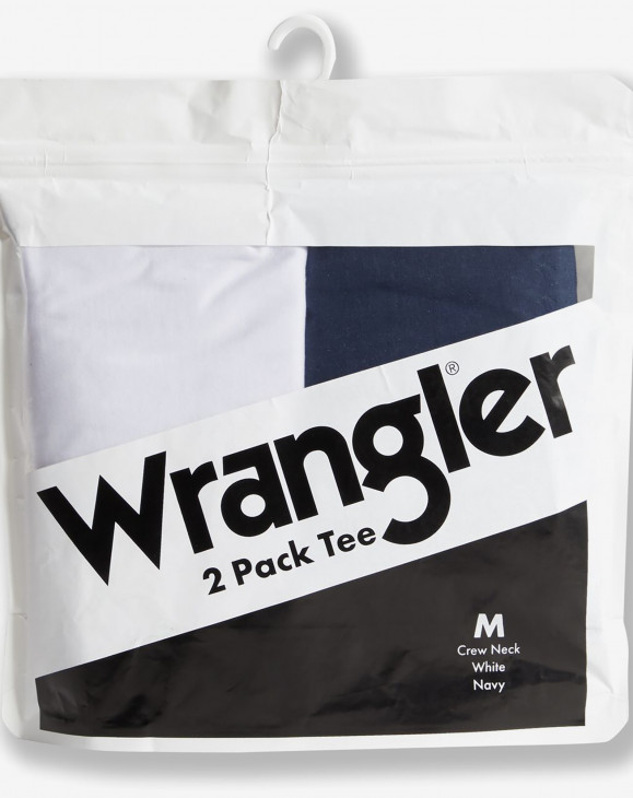 detail Pánské tričko s krátkým rukávem Wrangler 2 PACK TEE NAVY